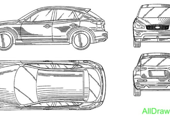 Infinitis EX (2008) (Infiniti EX (2008)) are drawings of the car